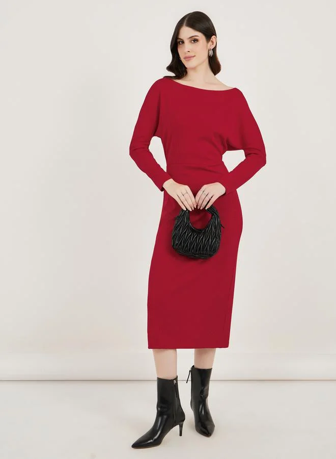Knit Midi Dress ivory