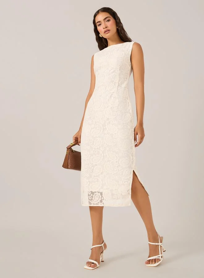 Knit Midi Dress ivory