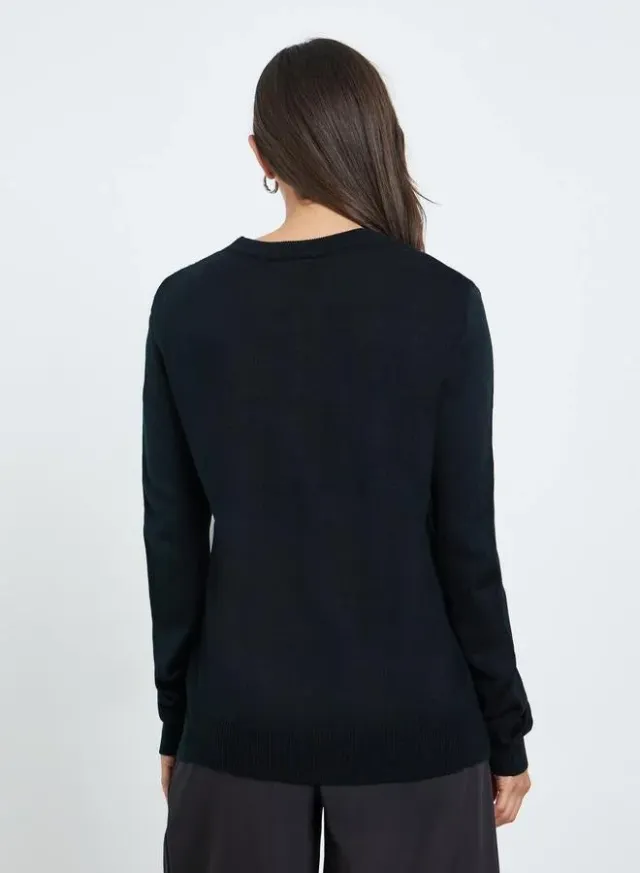 Women Black Embellished Sweater – image 4