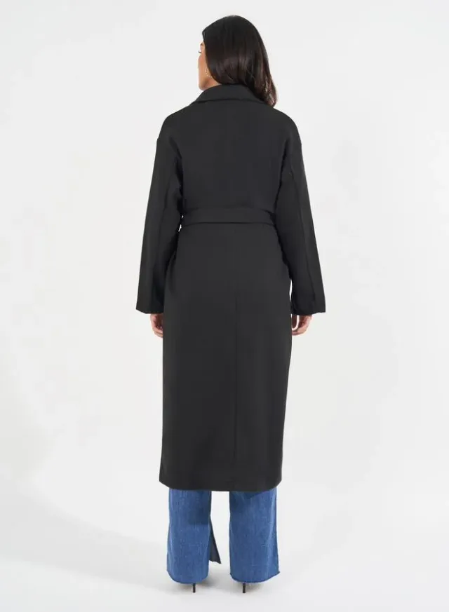 Grey Regular Fit Belted Midi Coat – image 5