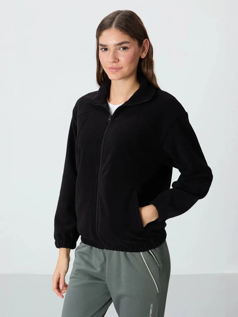 TOMMY Color Block Oversized Zip-Collar Sweatshirt