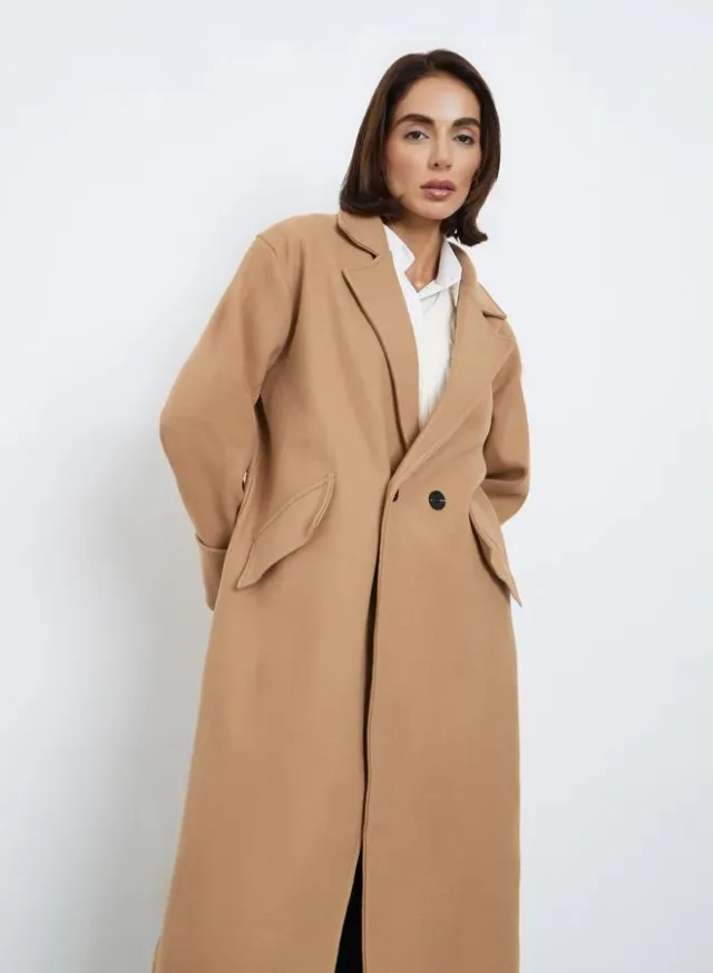 Solid Pocket Detail Drop Shoulder Coat – image 2