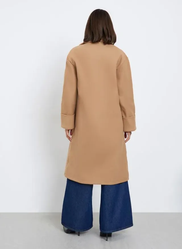 Solid Pocket Detail Drop Shoulder Coat – image 4