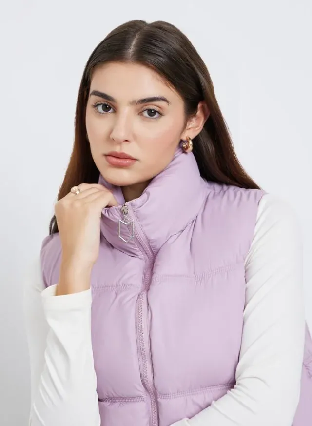 Black Regular Fit Crop Padded Jacket – image 4