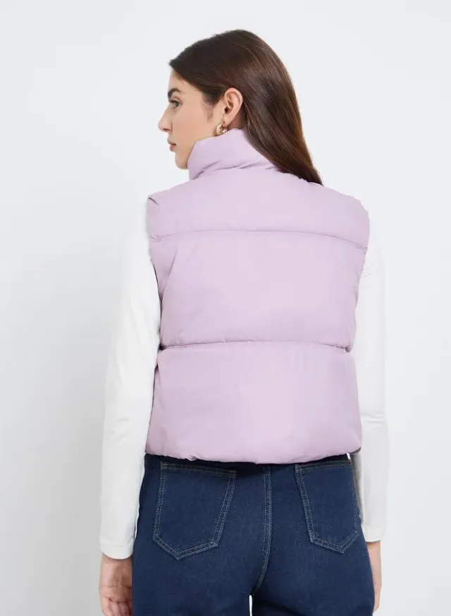 Black Regular Fit Crop Padded Jacket – image 6
