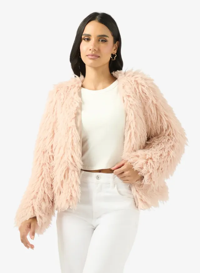Faux Fur Longline Jacket