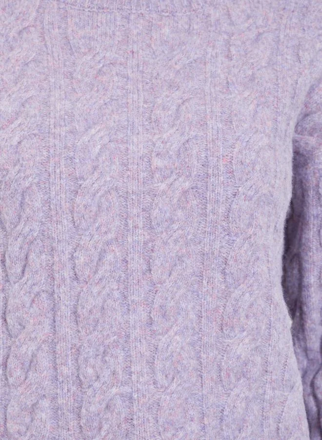 سويتر محبوك بمزيج يارن وقصة عادية