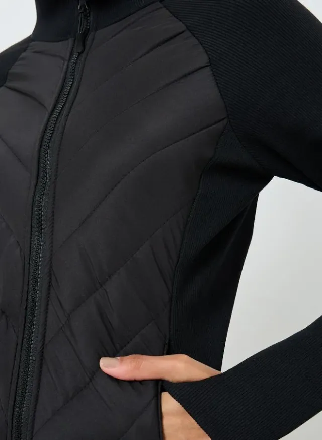 Long Sleeve Thumbhole Detail Full Zip Padded Jacket – image 4