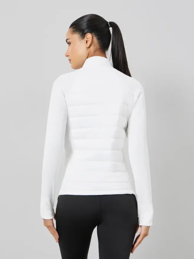 Solid Long Sleeve Thumbhole Detail Padded Jacket – image 5
