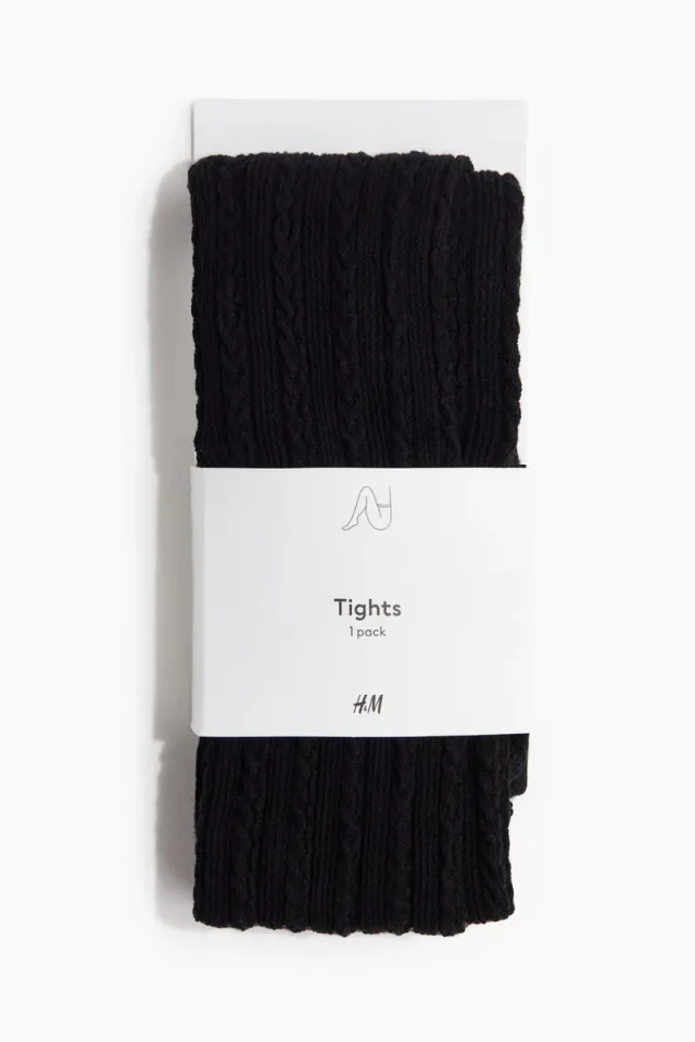 Cable-knit tights