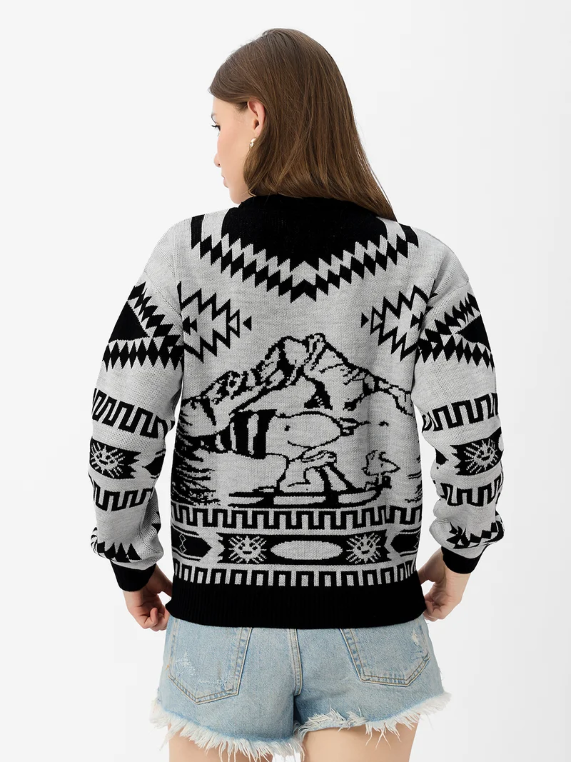 The Souled Store Official Peanuts: Explorer Women Oversized Sweaters