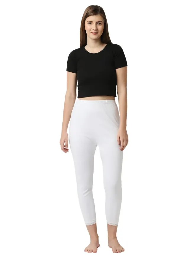 WOMEN'S COTTON THERMAL PAJAMA - WHITE