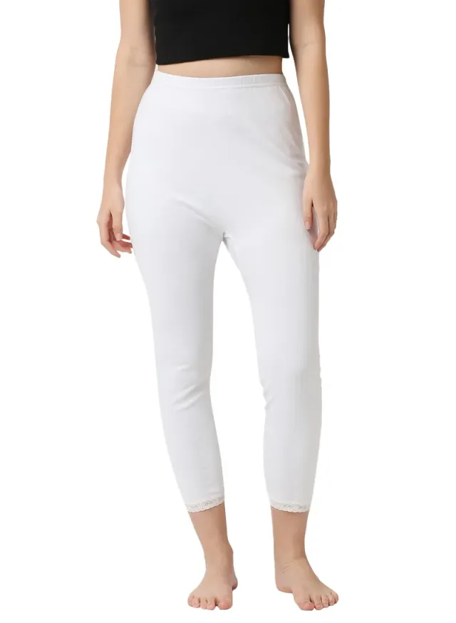 WOMEN'S COTTON THERMAL PAJAMA - WHITE – image 2