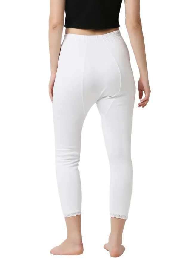 WOMEN'S COTTON THERMAL PAJAMA - WHITE – image 5