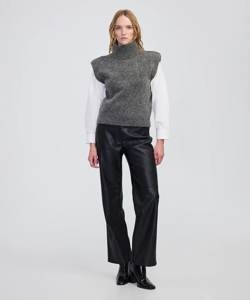 Knit Vest with Shoulder Pads