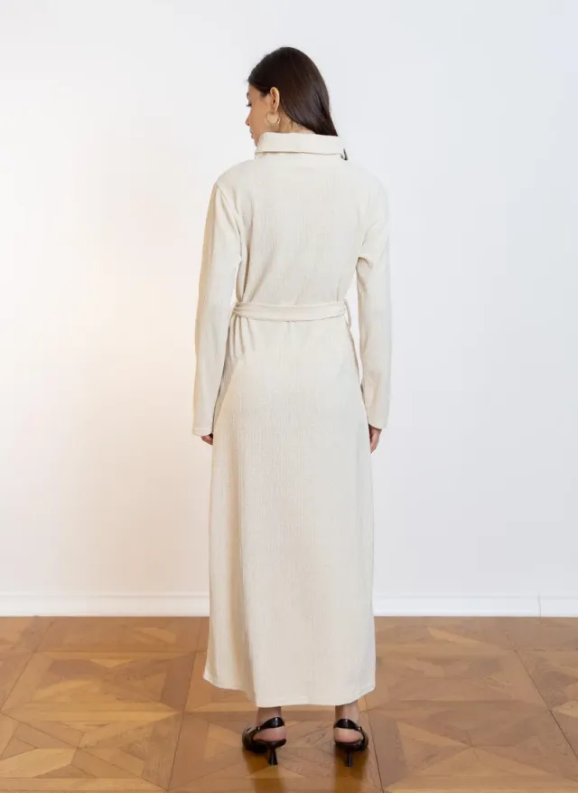 TEXTURED HIGH NECK MAXI DRESS – image 4