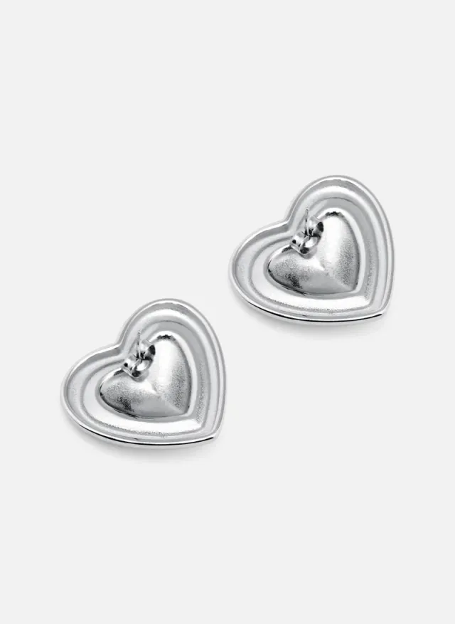 Two metal heart earrings – image 3