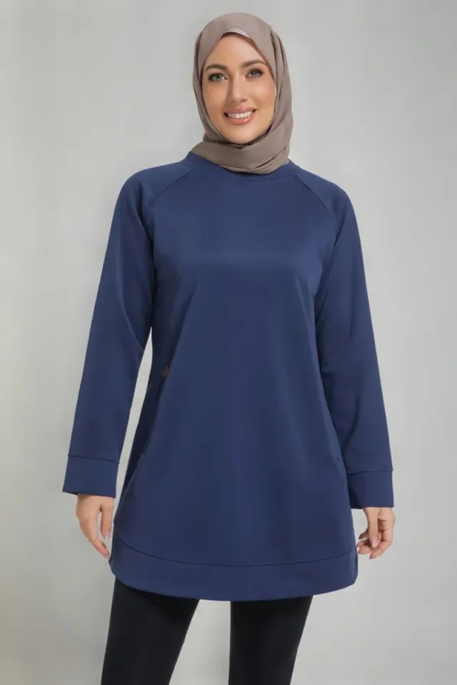 Farah Modest Activewear Long Sleeve Sweatshirt with Pockets