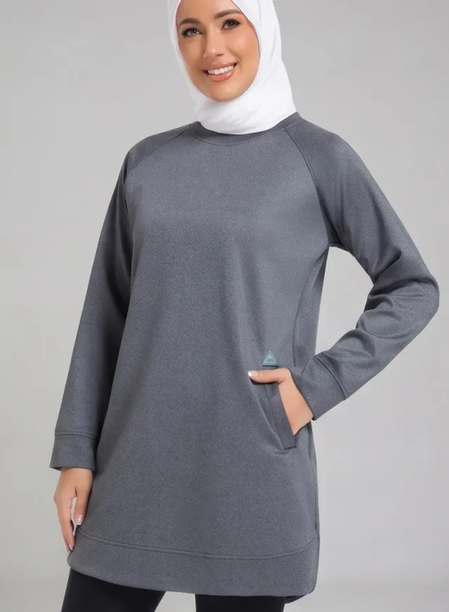 Farah Modest Activewear Long Sleeve Sweatshirt with Pockets