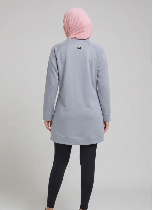 Farah Modest Activewear Long Sleeve Sweatshirt with Pockets – image 4