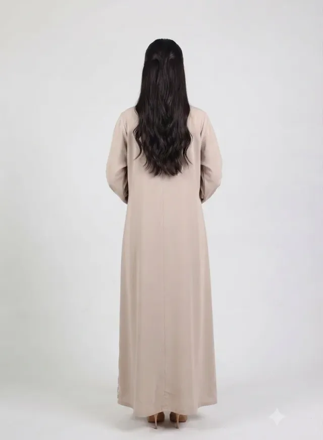 Nikias Nida abaya with lace on front and sleves – image 3