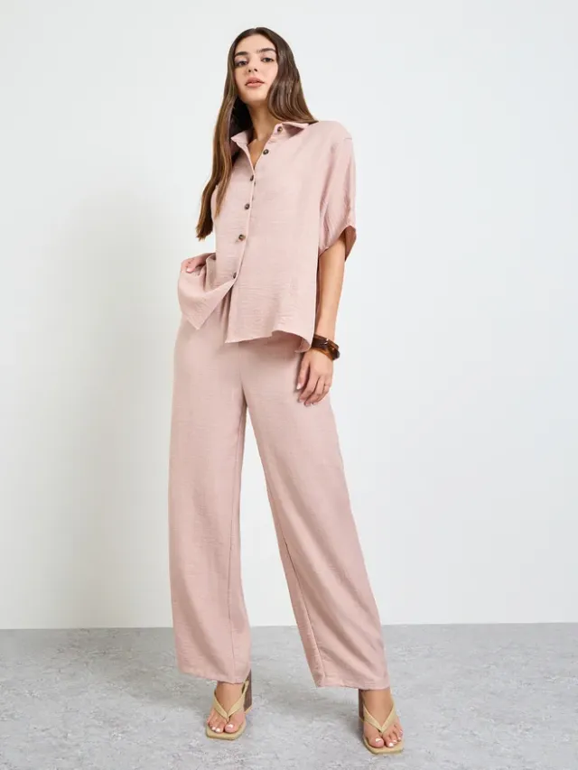 Styli Light Pink Relaxed Fit Shirt and Trouser Modest Set – image 3