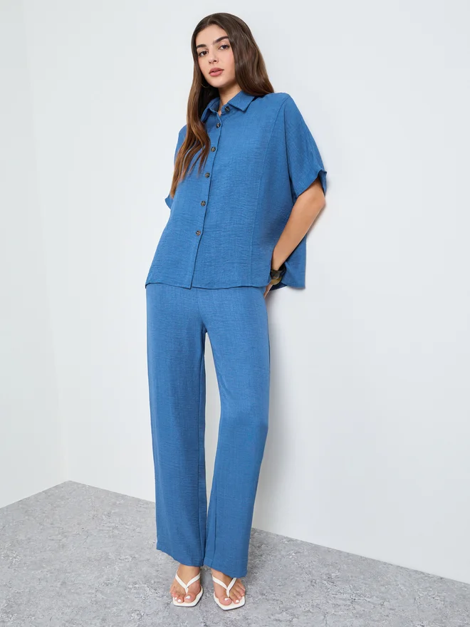 Styli Light Pink Relaxed Fit Shirt and Trouser Modest Set