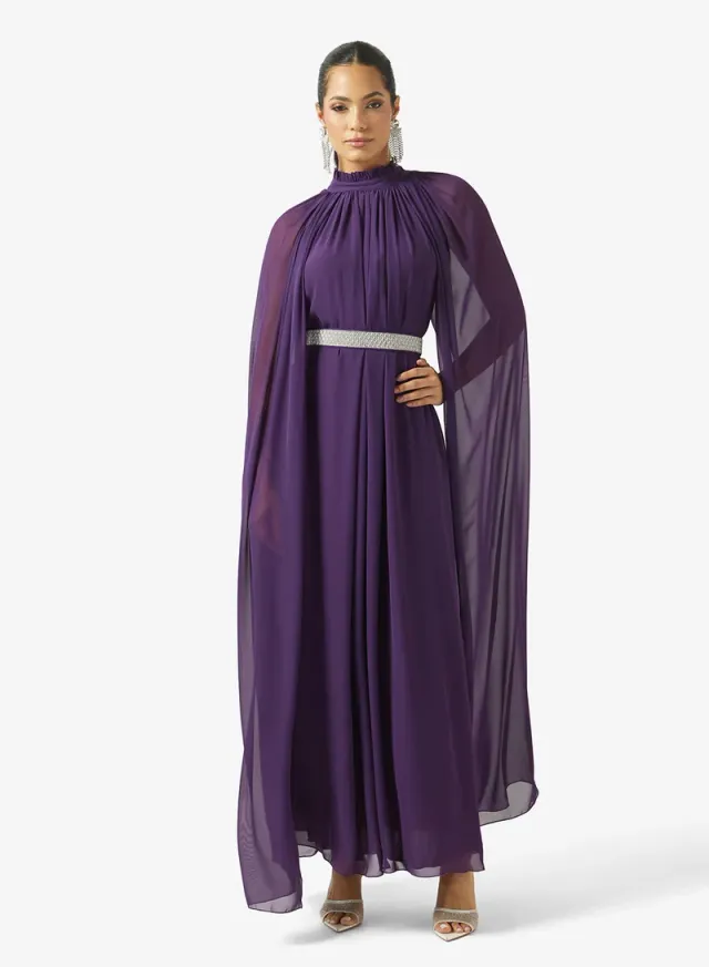 Pleated Chiffon Dress