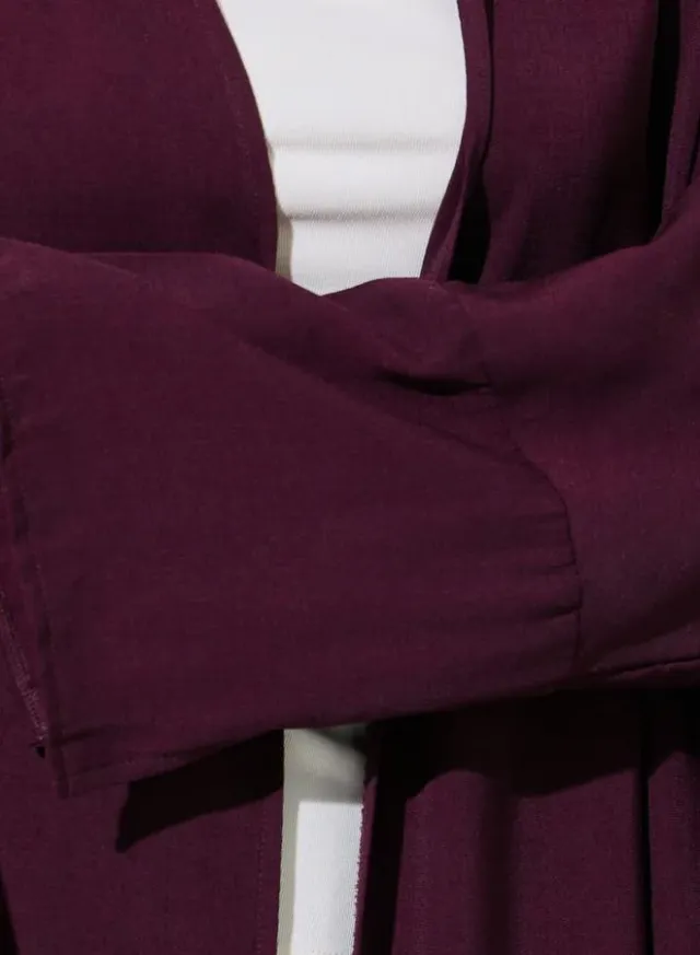 Olive Green Batwing Sleeves Open Front Abaya – image 4