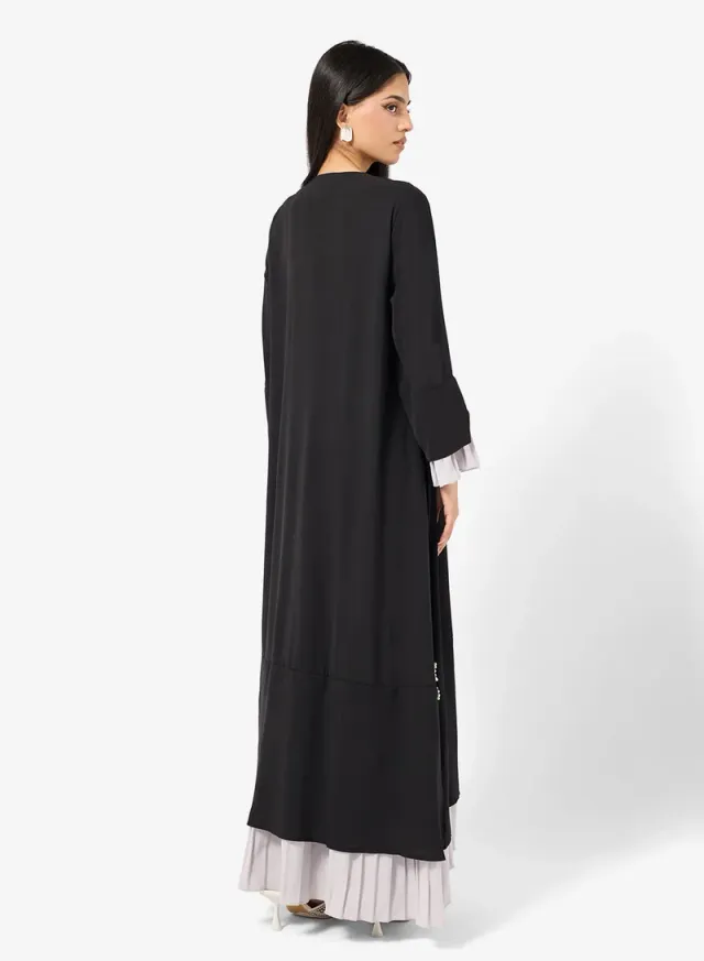 Abaya With Pleated Hem – image 2