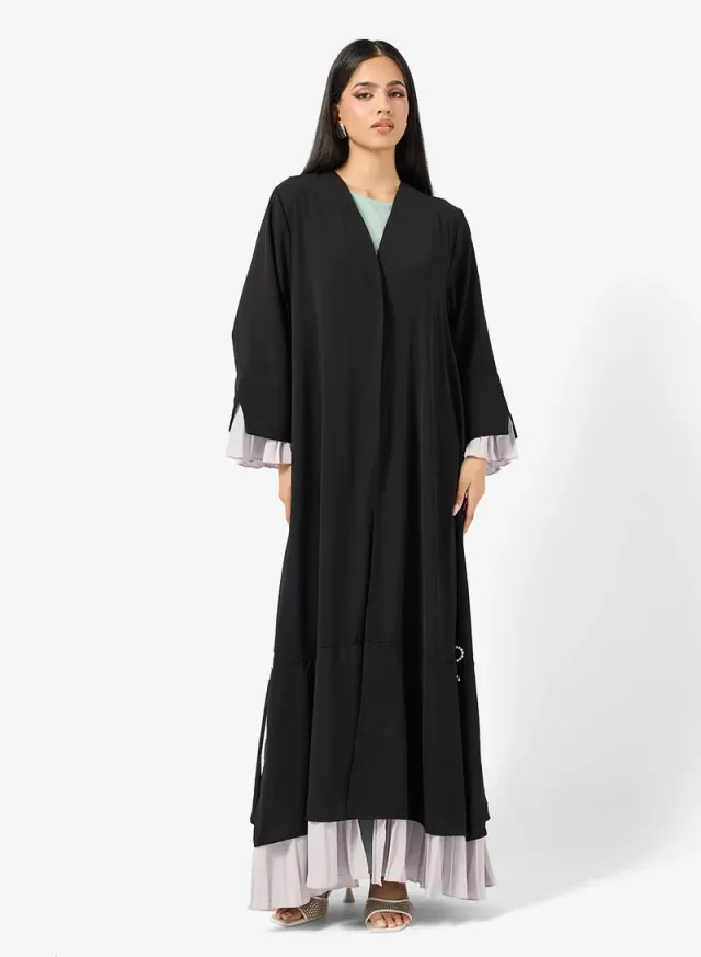 Abaya With Pleated Hem – image 4