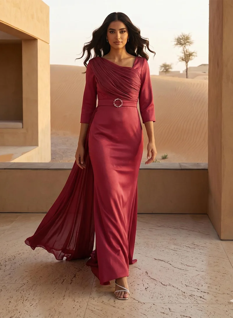 Mesh Detail Tiered Hem Dress