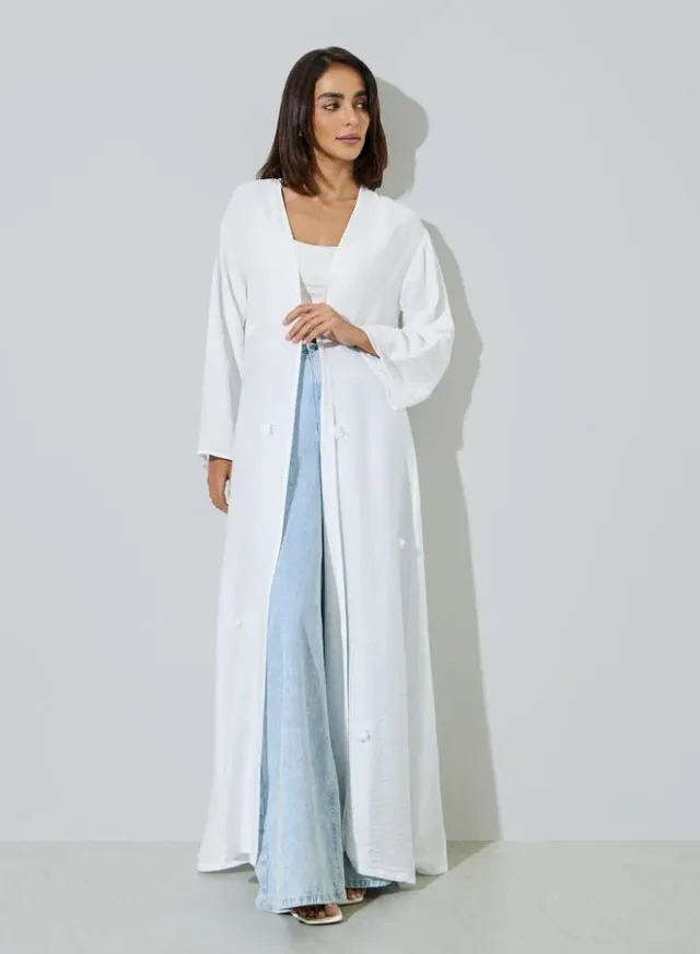 Black Front Open Lightweight Abaya