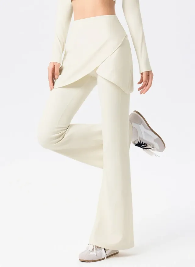 Noor Modest Activewear Flared Leggings with Skirt Overlay – image 2