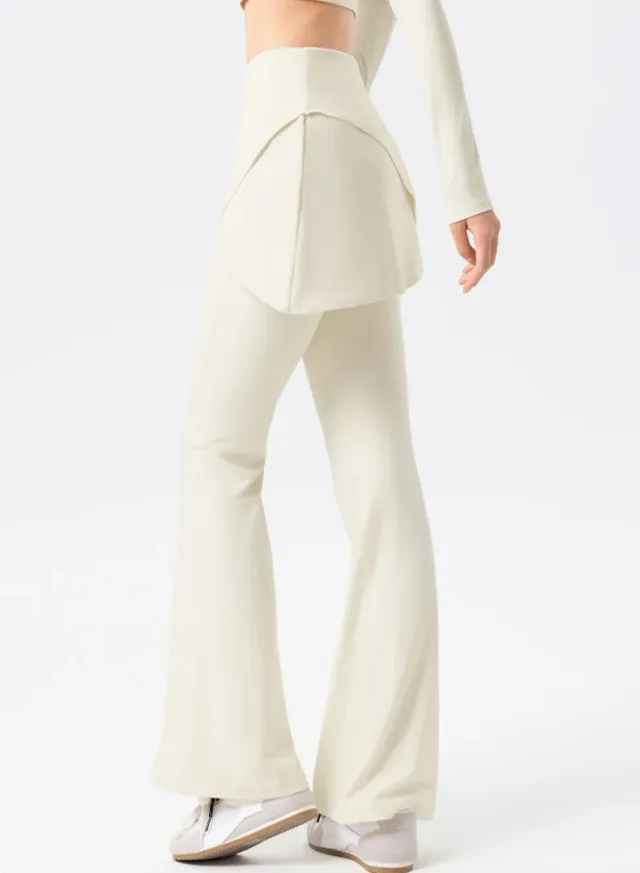 Noor Modest Activewear Flared Leggings with Skirt Overlay – image 3