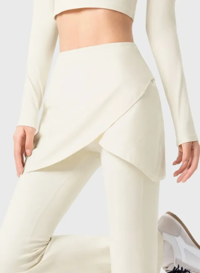 Noor Modest Activewear Flared Leggings with Skirt Overlay – image 4