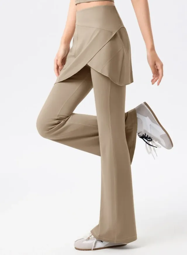 Noor Modest Activewear Flared Leggings with Skirt Overlay – image 2