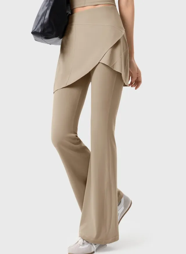 Noor Modest Activewear Flared Leggings with Skirt Overlay – image 3