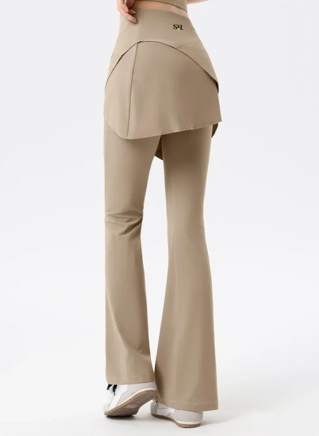 Noor Modest Activewear Flared Leggings with Skirt Overlay – image 4