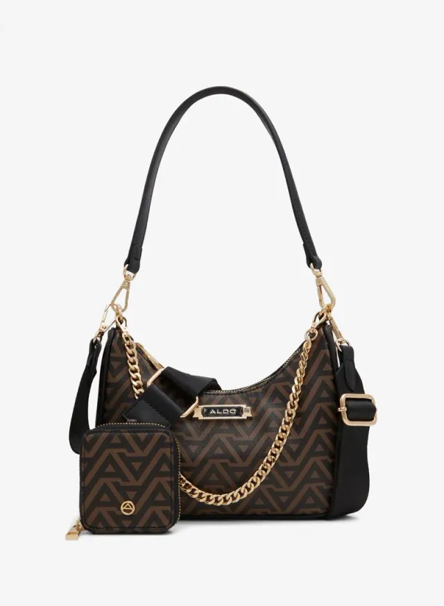 ANNAENDRA Monogram Shoulder Bag with Coin Pouch