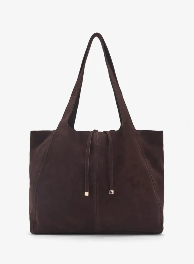Suede shopper bag