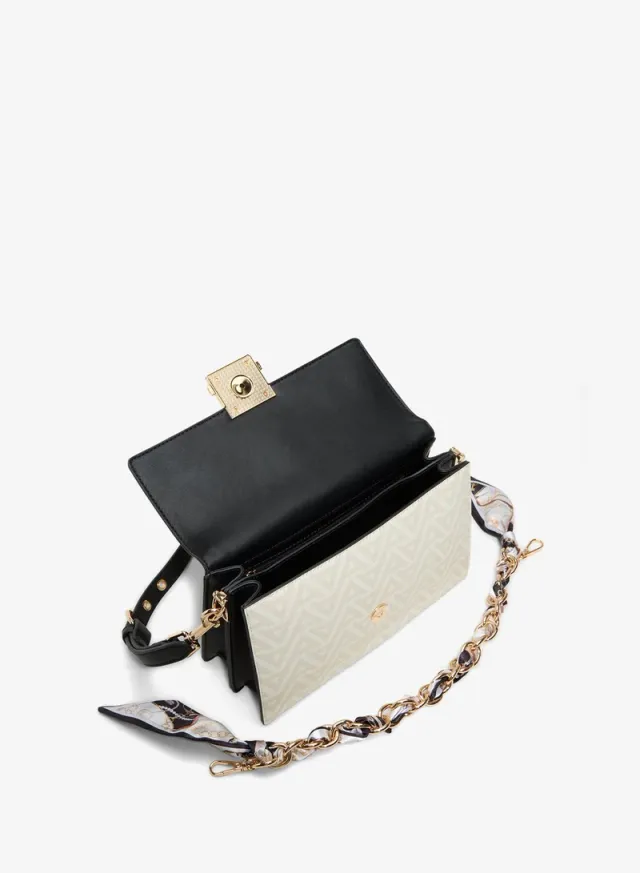 Aldo Womens Medium Brown Push Lock Sling Bag – صورة 3