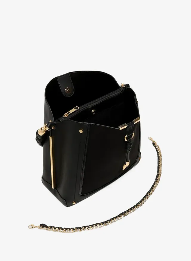 Nalayna Ladies Black Sling Bag – صورة 3