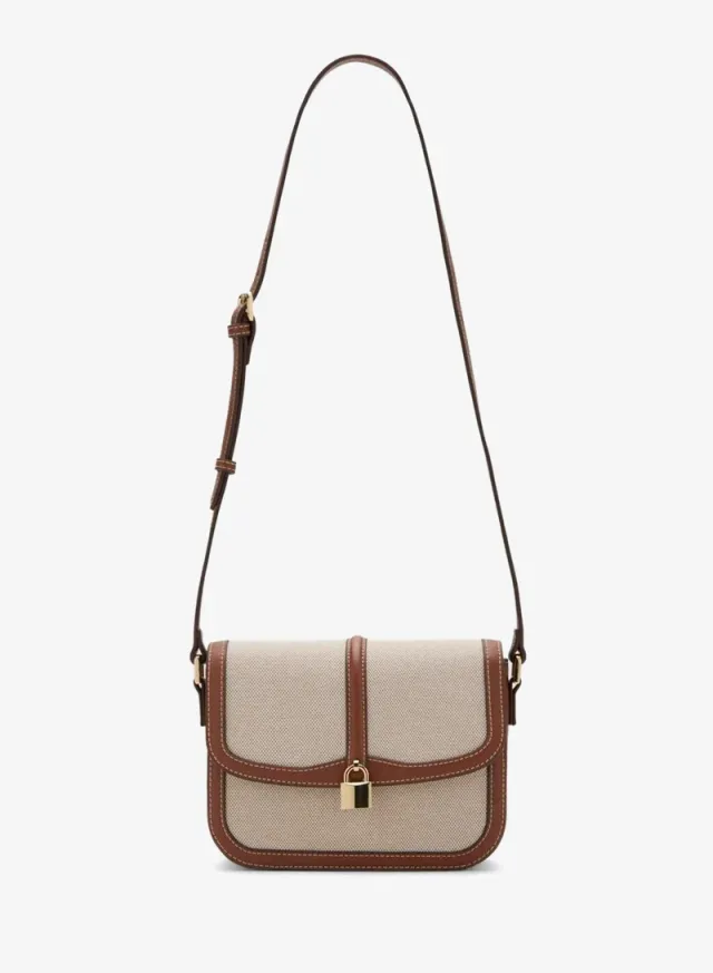 Contrasting canvas shoulder bag