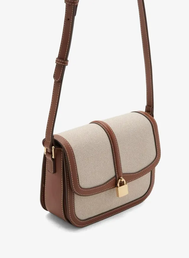 Contrasting canvas shoulder bag – صورة 2