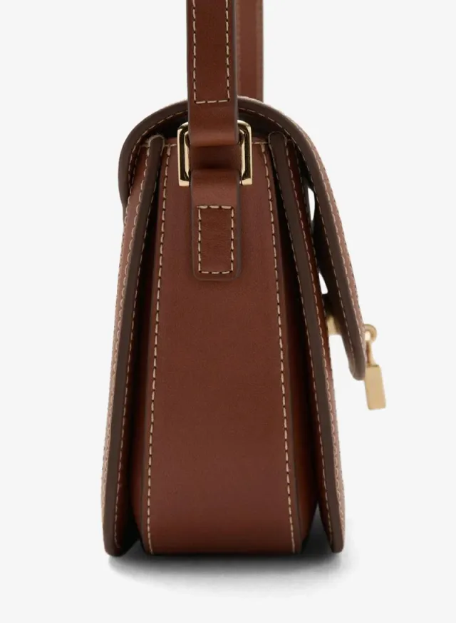 Contrasting canvas shoulder bag – صورة 3