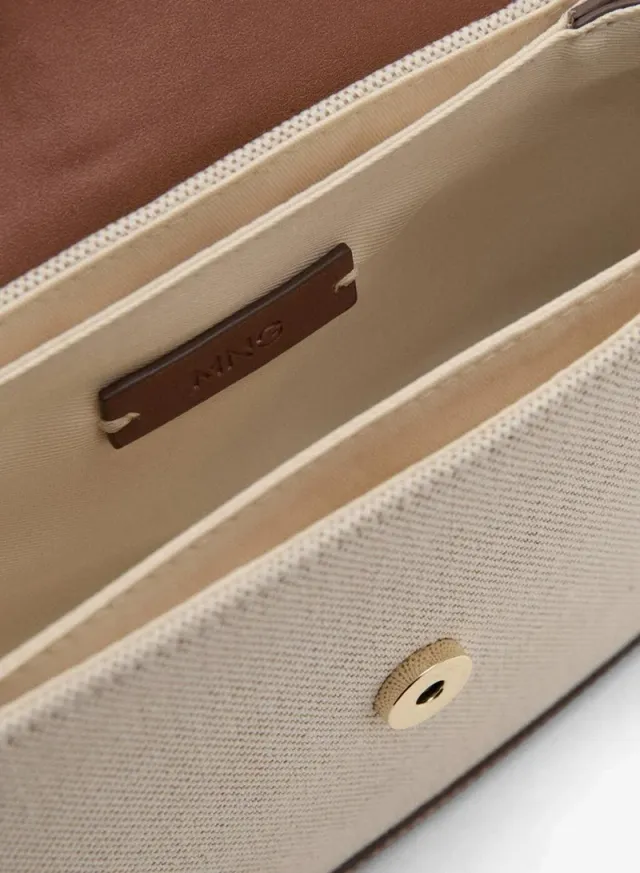 Contrasting canvas shoulder bag – صورة 4
