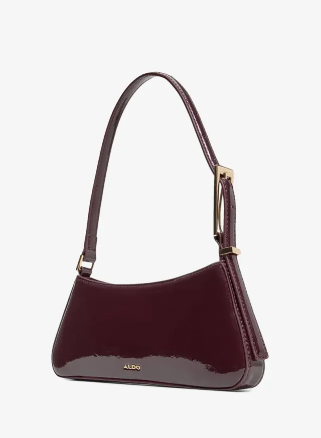 Aldo Womens Burgundy Top Zipper Handbag – صورة 2