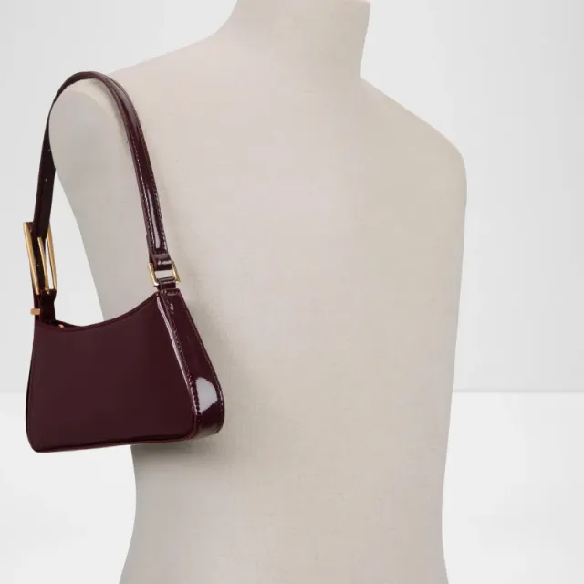 Aldo Womens Burgundy Top Zipper Handbag – صورة 4