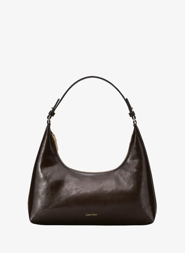 Foil Logo Glossy Shoulder Bag